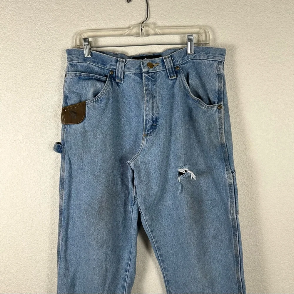 Wrangler Riggs, Men’s 34x32 utility work wear distressed carpenter jeans 90’s